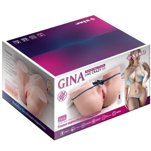 GINA REALISTISCHER VAGINA-MASTURBATOR MIT VIBRATION UND MIT FERNBEDIENUNG UND MEHREREN POSITIONEN VON XISE