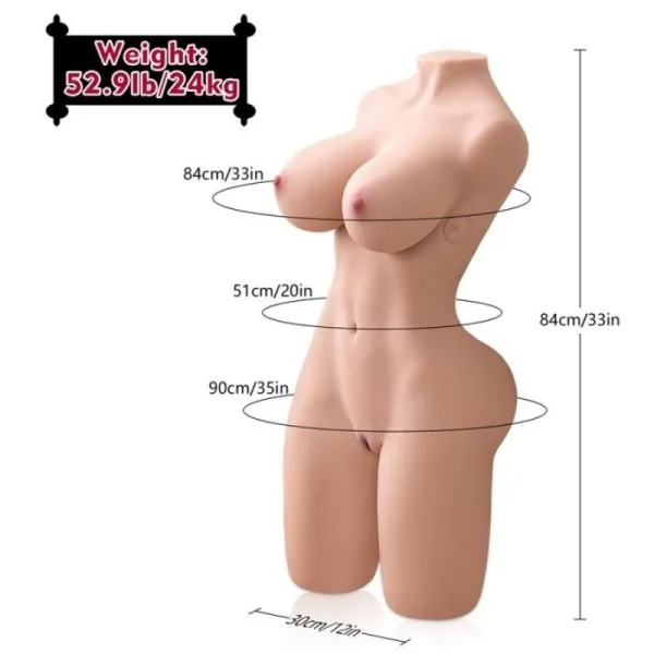 ERICA STOSSENDER REALISTISCHER TORSO MIT WEIBLICHER VIBRATION 84 CM VON XISE
