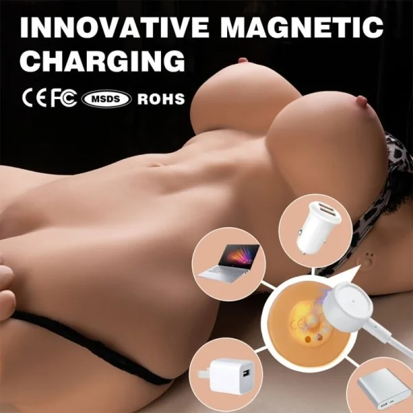 MURIEL REALISTISCHER WEIBLICHER TORSO MIT STOSSFUNKTION, 55 CM VON XISE