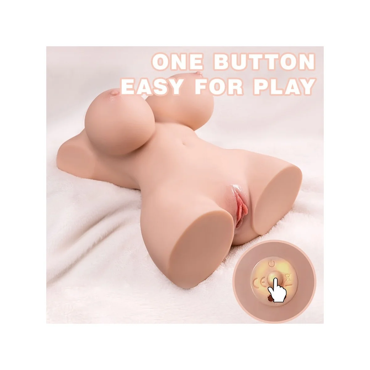 KLEINER, REALISTISCHER TORSO MIT WEIBLICHER VIBRATION, 40 CM VON XISE