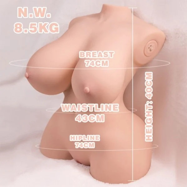 KLEINER, REALISTISCHER TORSO MIT WEIBLICHER VIBRATION, 40 CM VON XISE