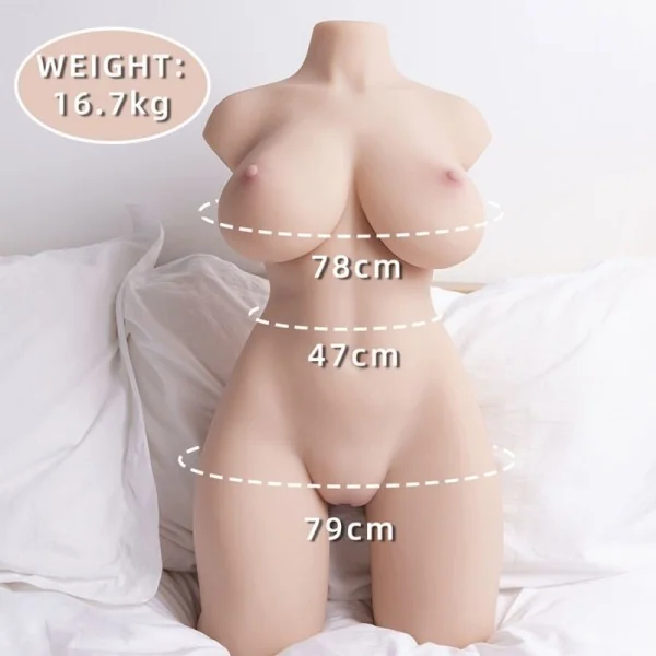 REALISTISCHER, GEPFLEGTER WEIBLICHER TORSO MIT STOSSFUNKTION, 71 CM VON XISE