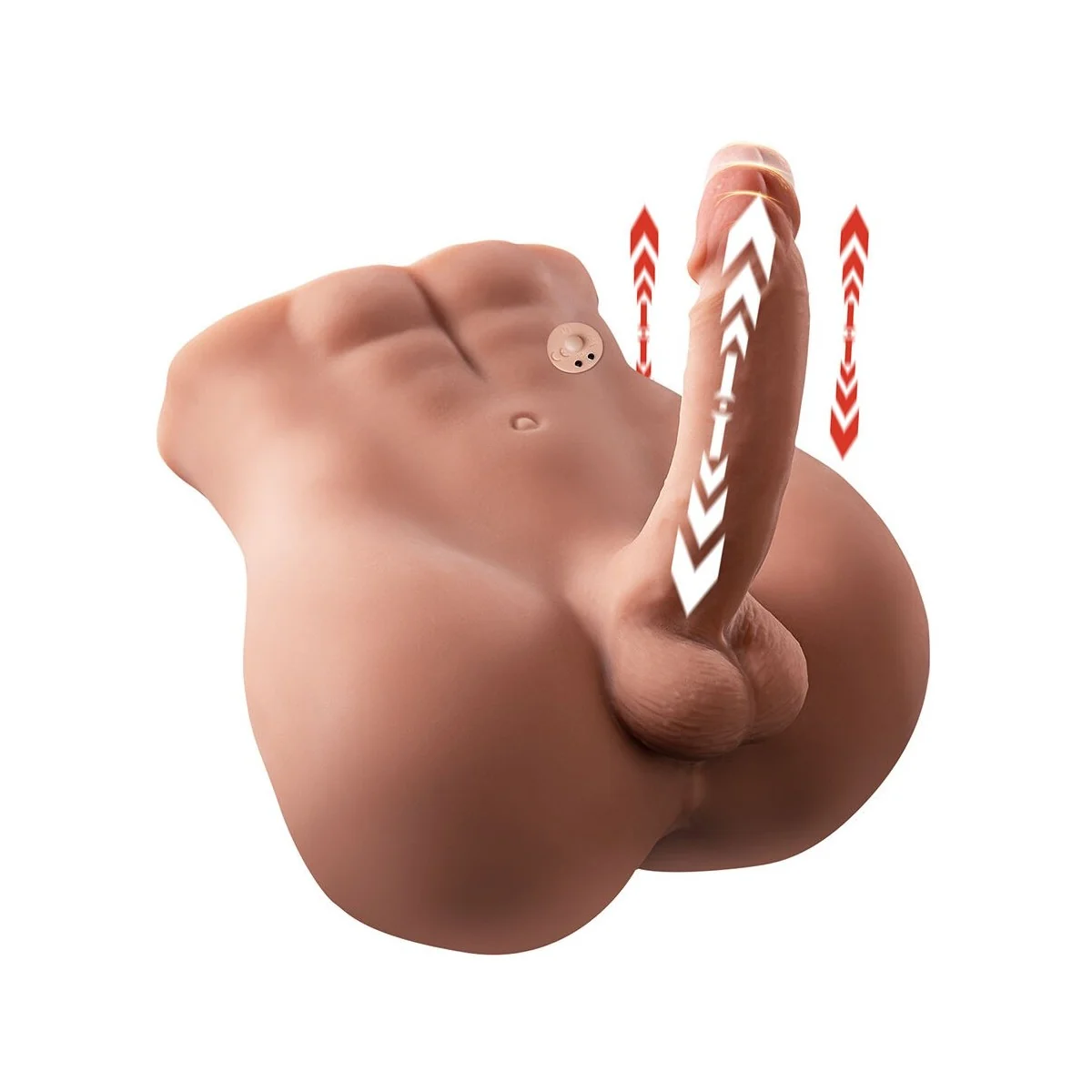 BERTLETT DILDO ASS REALISTISCHER DILDO UND ANUS-MASTURBATOR FRONTPOSITION MIT STOSSFUNKTION 18 CM VON XISE