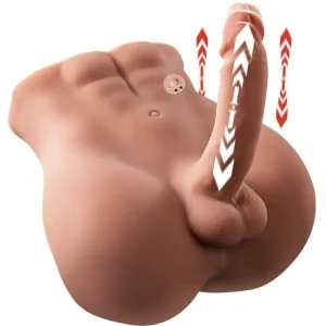 BERTLETT DILDO ASS REALISTISCHER DILDO UND ANUS-MASTURBATOR FRONTPOSITION MIT STOSSFUNKTION 18 CM VON XISE