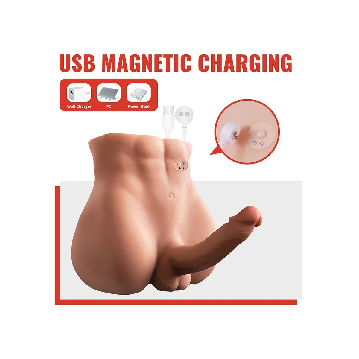 BERTLETT DILDO ASS REALISTISCHER DILDO UND ANUS-MASTURBATOR FRONTPOSITION MIT STOSSFUNKTION 18 CM VON XISE