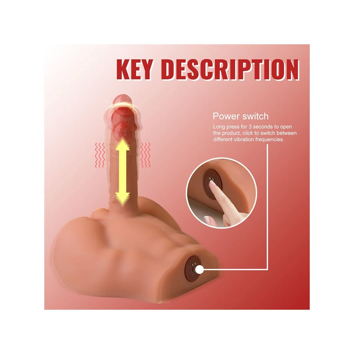 REALISTISCHER DILDO-MASTURBATOR MIT FRONTPOSITION UND STOSSFUNKTION, 17,5 CM VON XISE