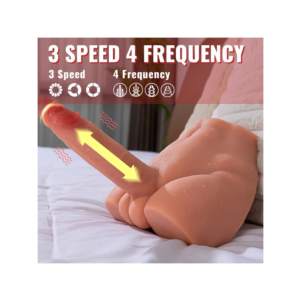 REALISTISCHER DILDO-MASTURBATOR MIT FRONTPOSITION UND STOSSFUNKTION, 17,5 CM VON XISE