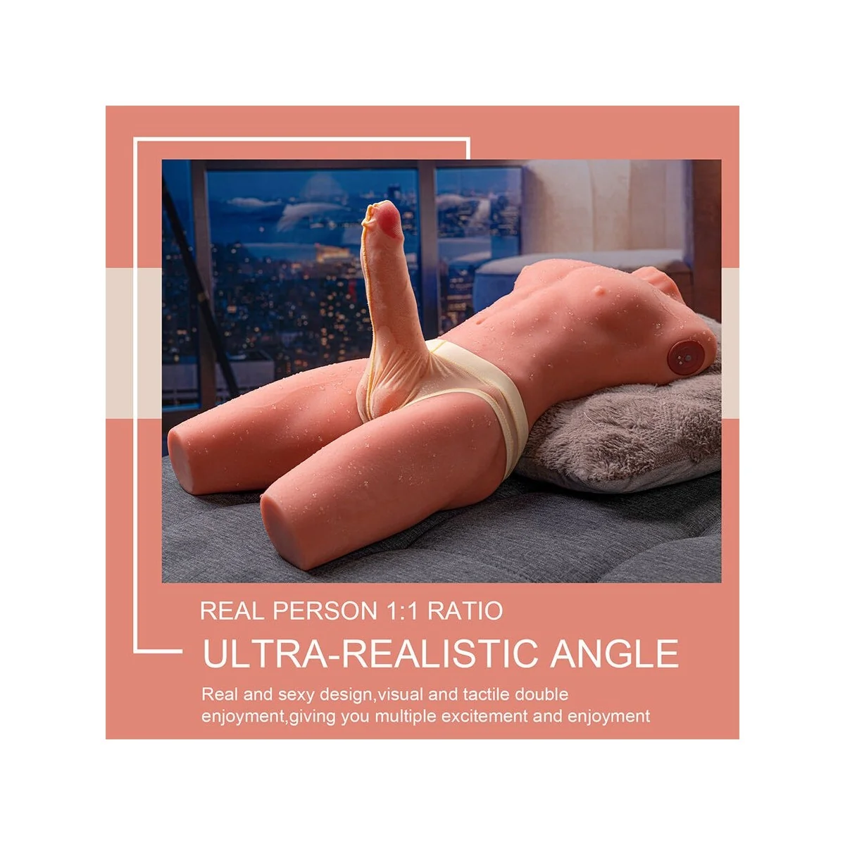 JASON HALBKÖRPER REALISTISCHER MÄNNLICHER TORSO MIT STOSS- UND VIBRATIONSMÖGLICHKEITEN 55 CM VON XISE