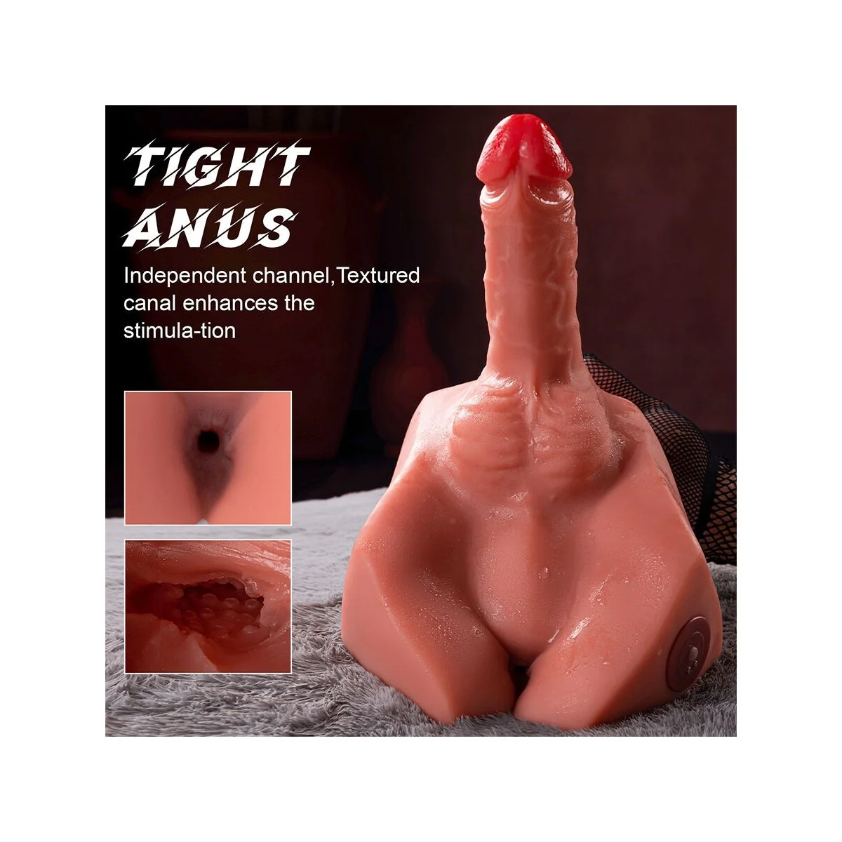MICHAEL REALISTISCHER DILDO UND ANUSMASTURBATOR MIT STOSSFUNKTION, 15 CM VON XISE