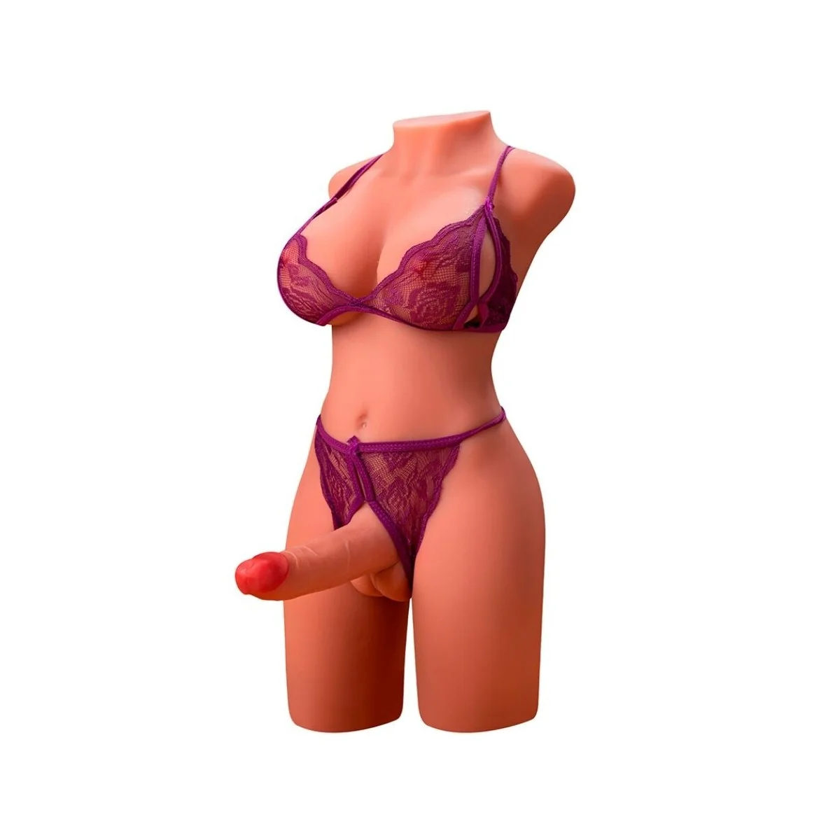 MIAH LADY BOY WEIBLICHER TORSO MIT DILDO MIT VIBRATION UND STOSSFUNKTION 55 CM VON XISE