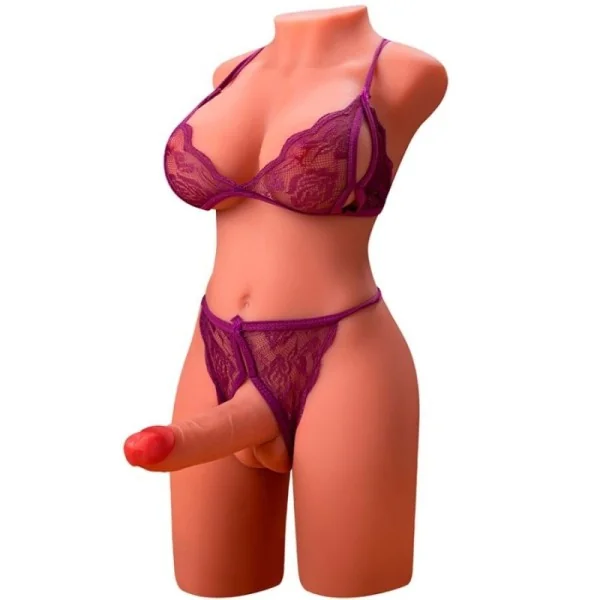 MIAH LADY BOY WEIBLICHER TORSO MIT DILDO MIT VIBRATION UND STOSSFUNKTION 55 CM VON XISE