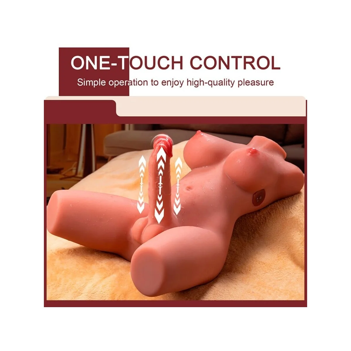 MIAH LADY BOY WEIBLICHER TORSO MIT DILDO MIT VIBRATION UND STOSSFUNKTION 55 CM VON XISE