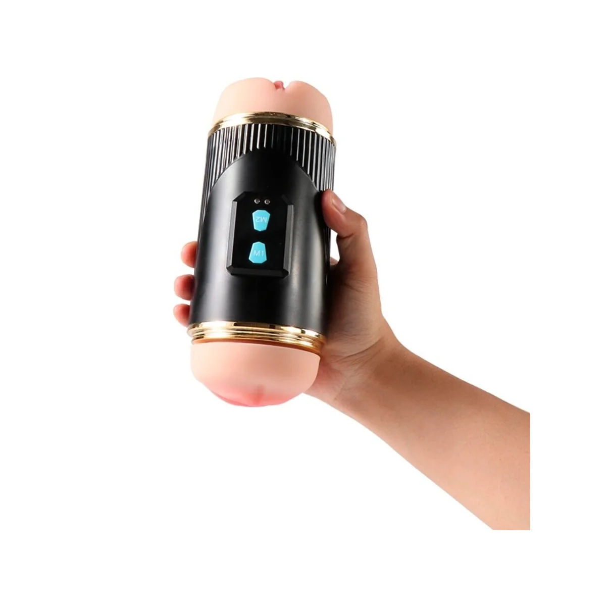 KAY DOPPELMASTURBATOR MIT DOPPELTER MUND- UND VAGINAVIBRATION VON SHEQU