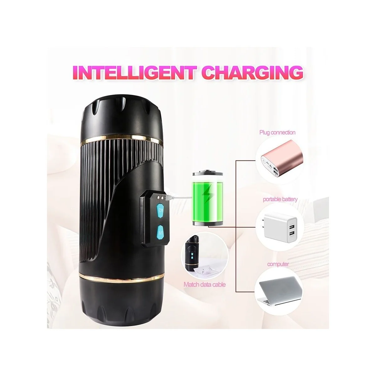 KAY DOPPELMASTURBATOR MIT DOPPELTER MUND- UND VAGINAVIBRATION VON SHEQU