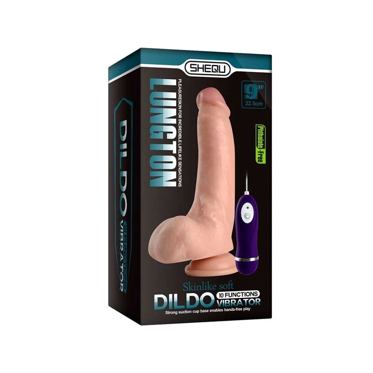 LUNGTON VIBRATORDILDO MIT FERNBEDIENUNG 22,5 CM VON SHEQU