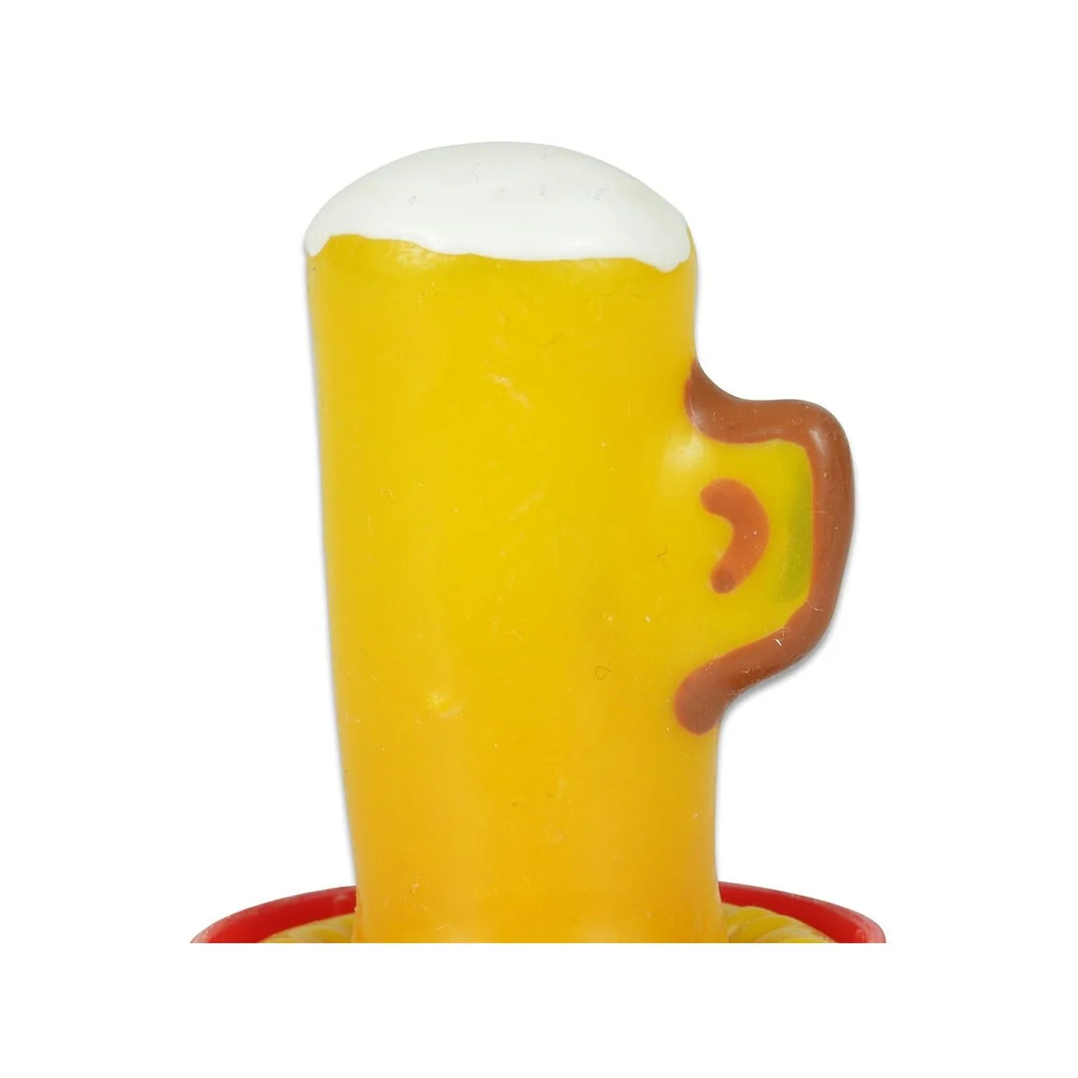 HANDBEMALTES KONDOM EIN GLAS BIER VON KONDOMERIE