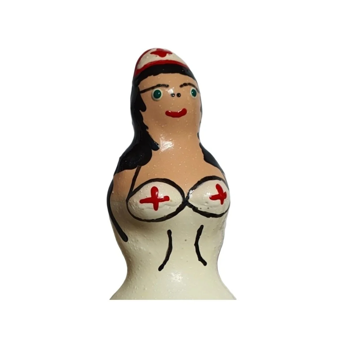 HANDBEMALTES KONDOM KRANKENSCHWESTER SCHWARZ VON KONDOMERIE