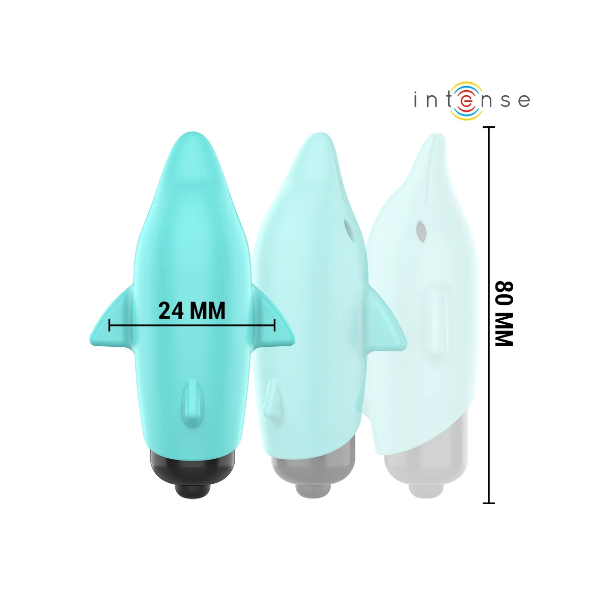 ECHO VIBRIERENDES BULLET DELPHIN BLAU 8 X 4,7 CM VON INTENSE FUN