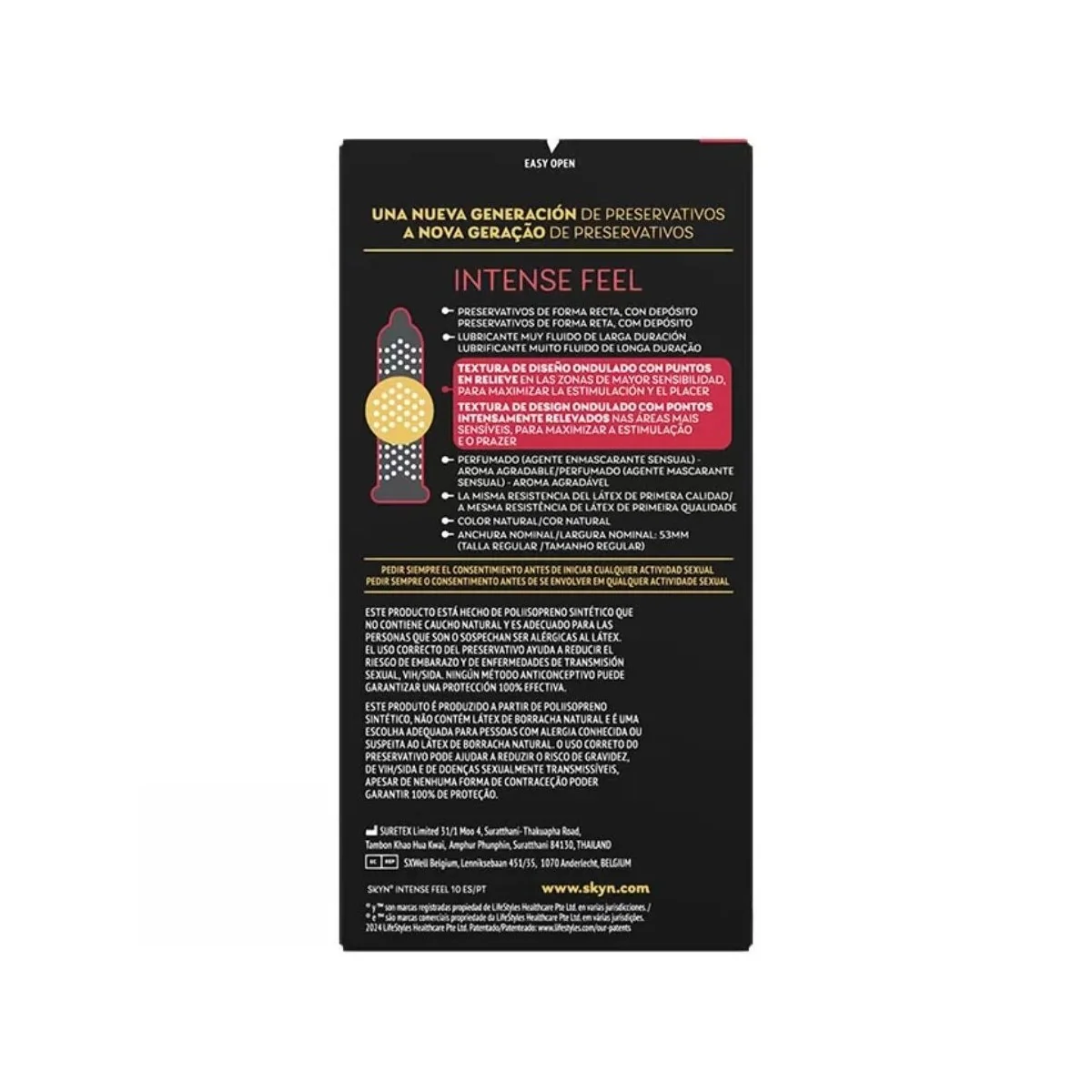 KONDOM MIT INTENSIVEM GEFÜHL UND STRUKTURIERTEM WELLENDESIGN, 10 STÜCK VON SKYN