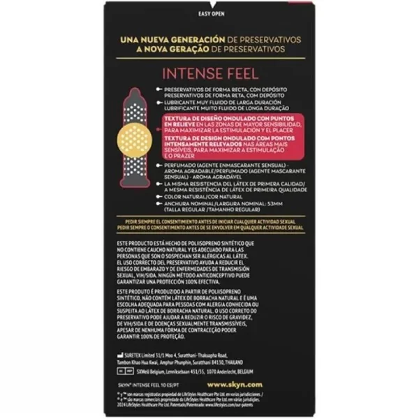 KONDOM MIT INTENSIVEM GEFÜHL UND STRUKTURIERTEM WELLENDESIGN, 10 STÜCK VON SKYN