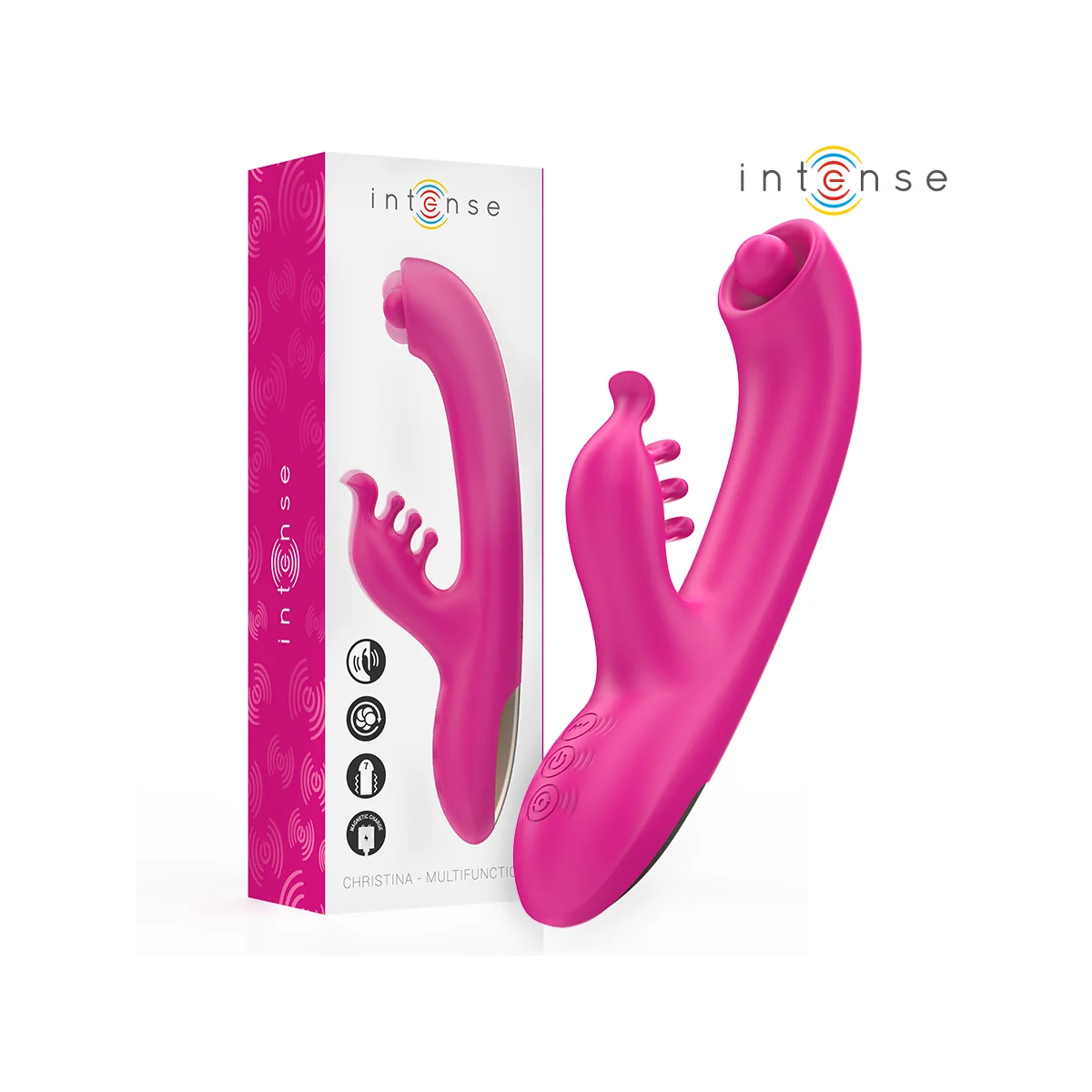 CHRISTINA MULTIFUNKTIONS-RABBIT-VIBRATOR 22,5 CM ROSA VON INTENSE FUN