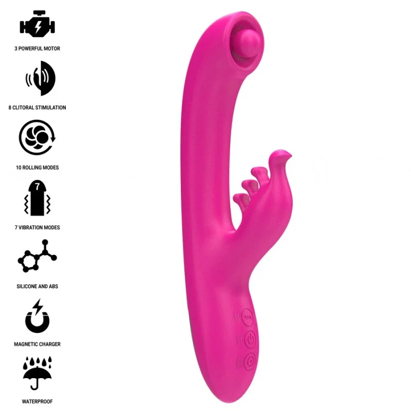 CHRISTINA MULTIFUNKTIONS-RABBIT-VIBRATOR 22,5 CM ROSA VON INTENSE FUN 2