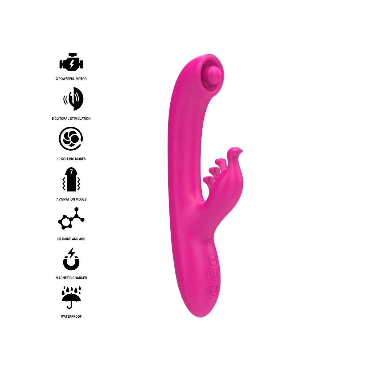 CHRISTINA MULTIFUNKTIONS-RABBIT-VIBRATOR 22,5 CM ROSA VON INTENSE FUN