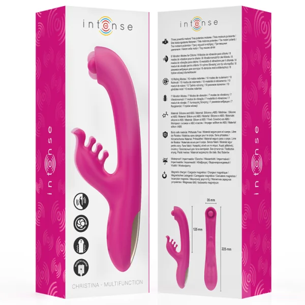 CHRISTINA MULTIFUNKTIONS-RABBIT-VIBRATOR 22,5 CM ROSA VON INTENSE FUN