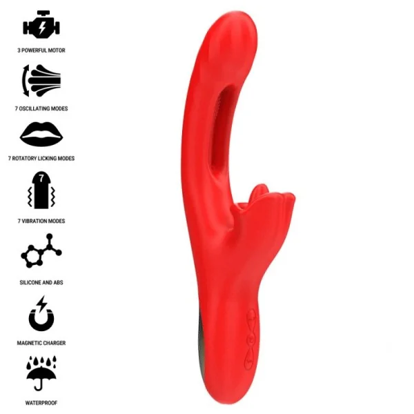 JESSICA MULTIFUNKTIONSVIBRATOR KLITORISSTIMULATION 24,8 CM ROT VON INTENSE FUN