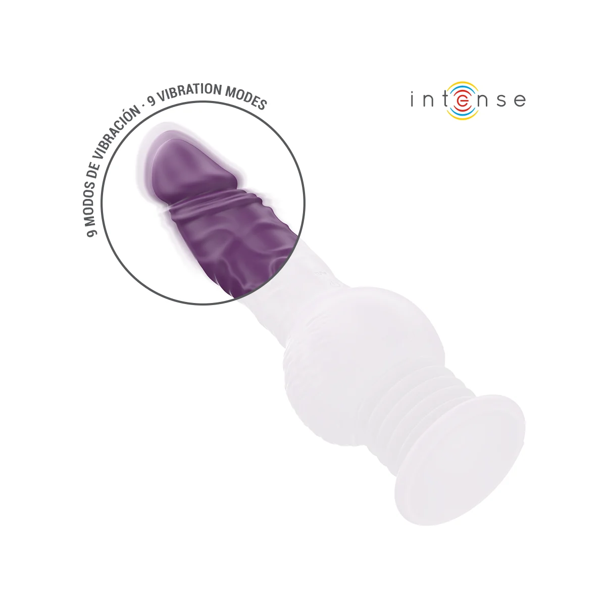 TATUM MULTIFUNKTIONSVIBRATOR MIT AUF- UND ABVIBRATION 24 CM LILA VON INTENSE FUN