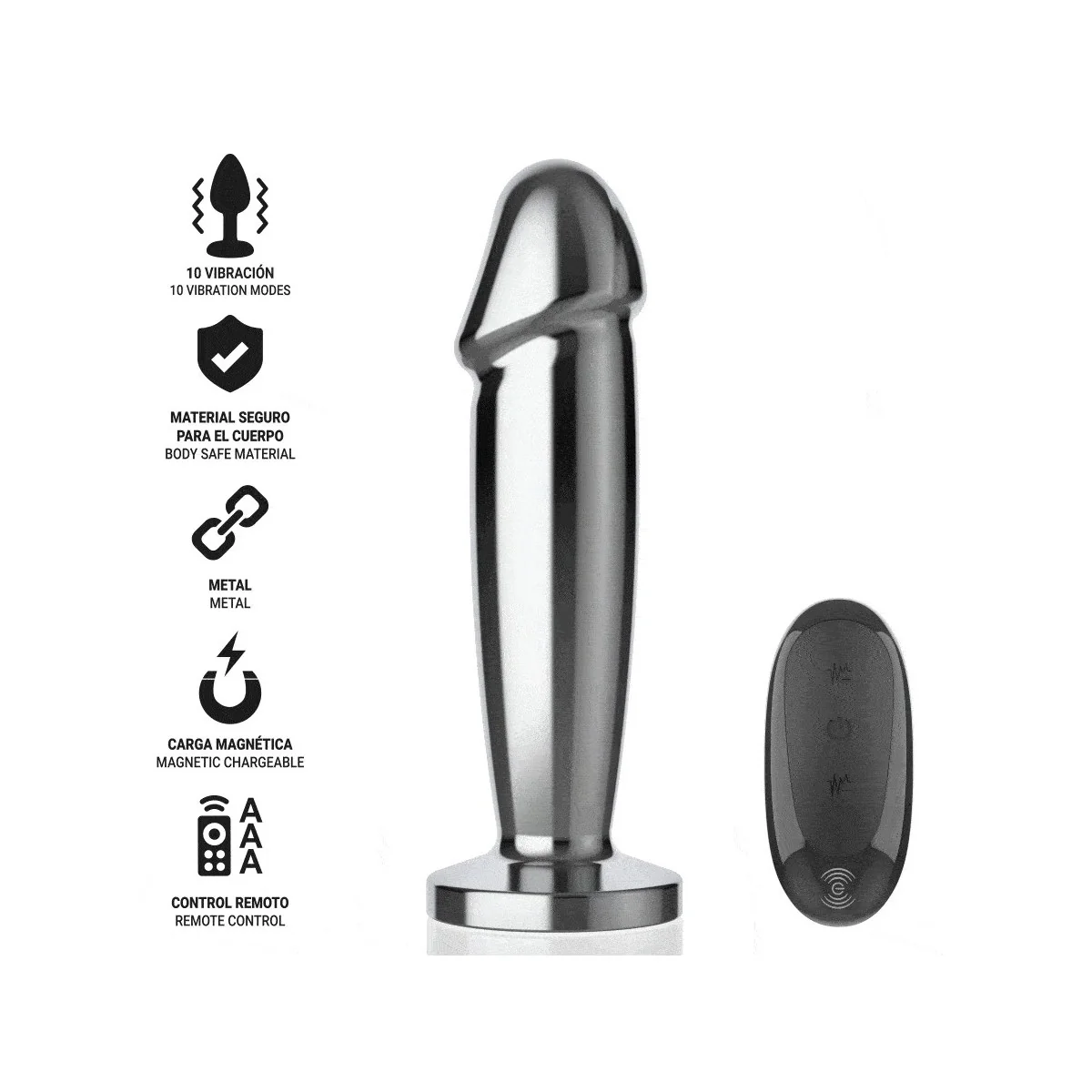 ANAL PLUG 10 VIBRATIONEN METALLDILDO MIT FERNBEDIENUNG S VON INTENSE ANAL TOYS