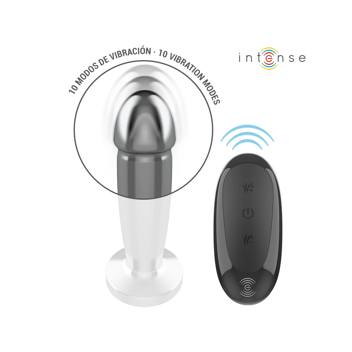 ANAL PLUG 10 VIBRATIONEN METALLDILDO MIT FERNBEDIENUNG S VON INTENSE ANAL TOYS