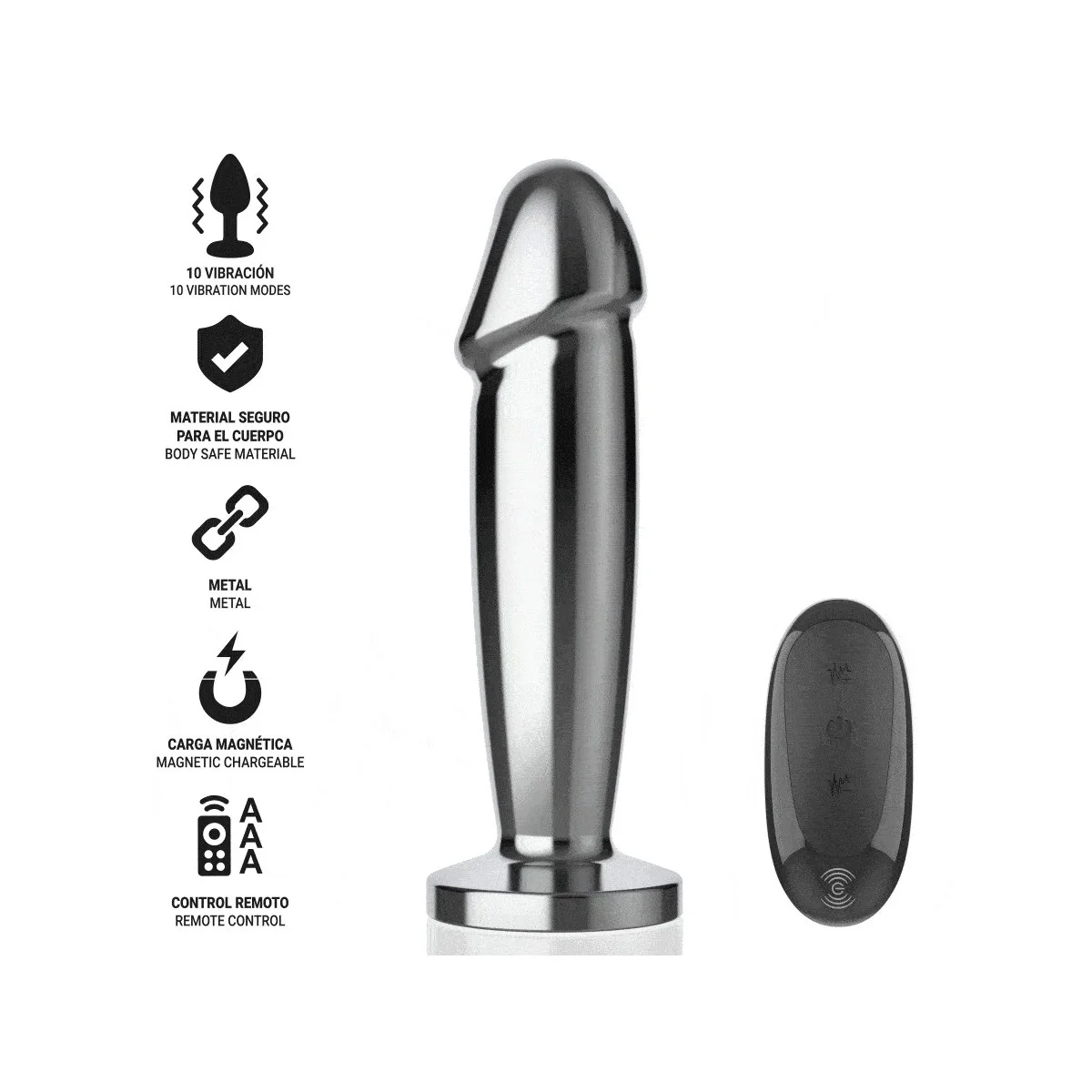 ANAL PLUG 10 VIBRATIONEN METALLDILDO MIT FERNBEDIENUNG M VON INTENSE ANAL TOYS