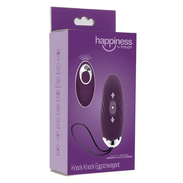 HAPPINESS KNOCK KNOCK EGGSTAVAGANT VIBRATOR MIT FERNBEDIENUNG LILA VON TOYJOY