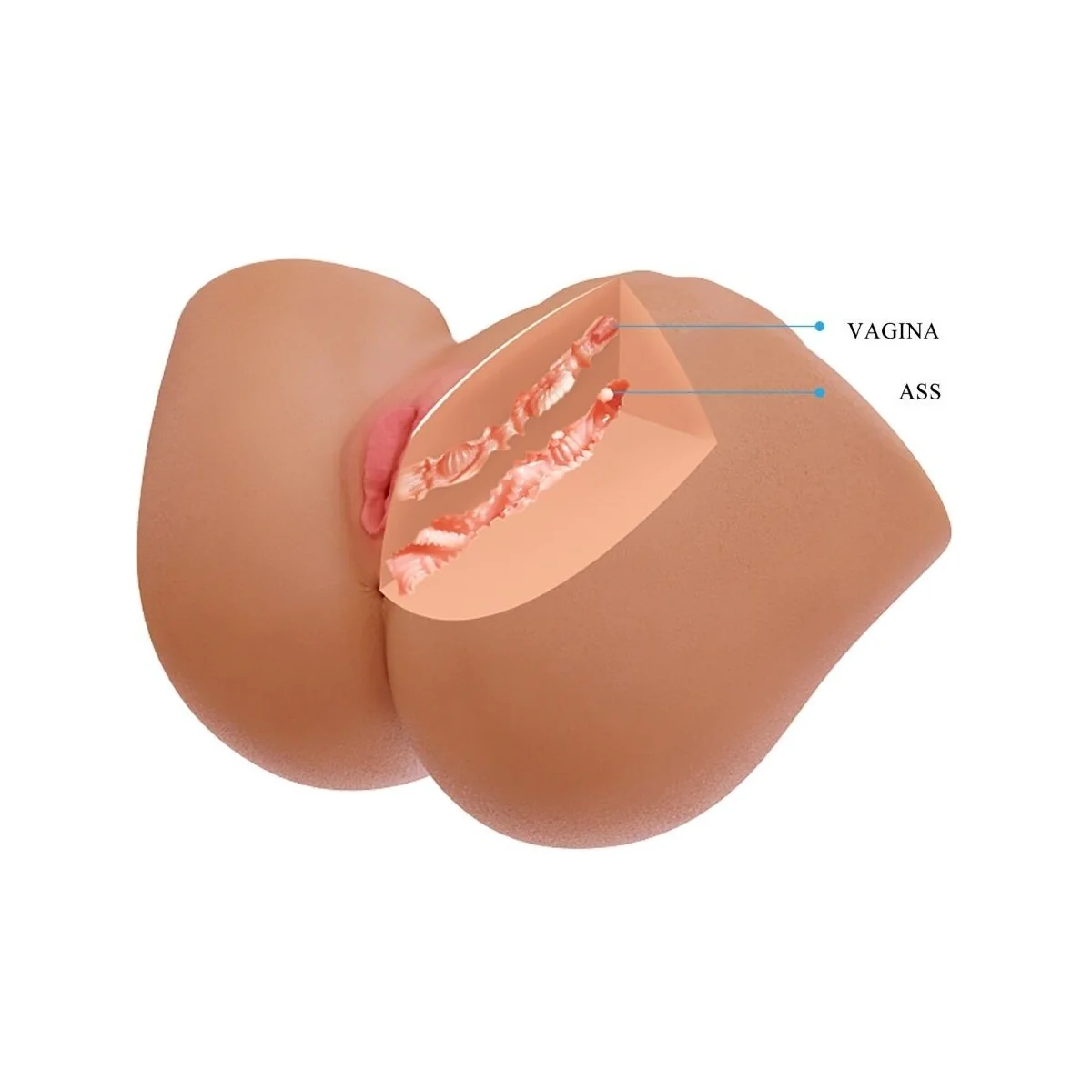 ILANA REALISTISCHER WEIBLICHER PO-VIBRATOR UND SAUGER MIT TON 6,8 KG VON CRAZY BULL