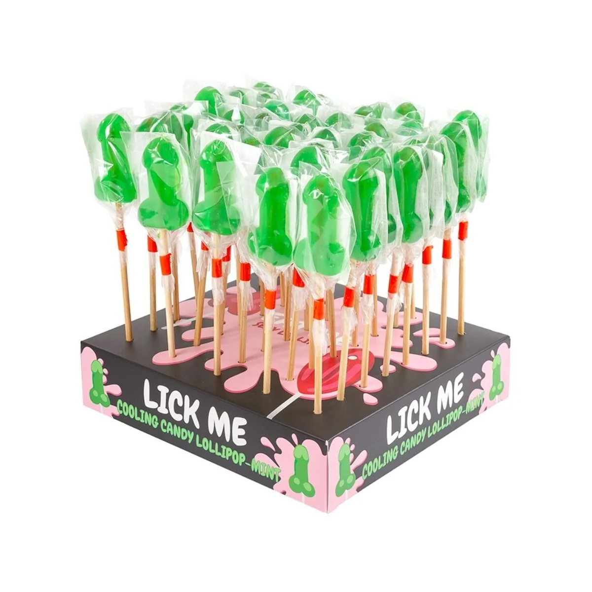 MINZ-SÜSSIGKEITEN-PENIS-LUTSCHER-DISPLAY MIT KÄLTEEFFEKT (40 STÜCK) VON SECRETPLAY COSMETIC
