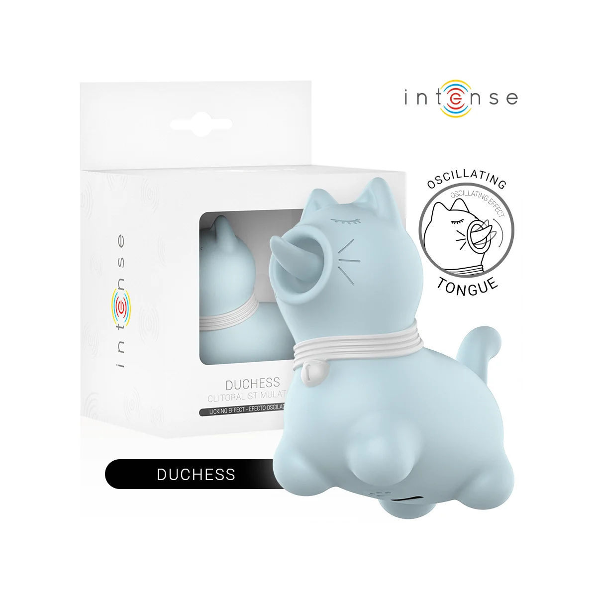 DUCHESS STIMULATOR MIT ROTIERENDER ZUNGE 360º BLAU VON INTENSE FUN