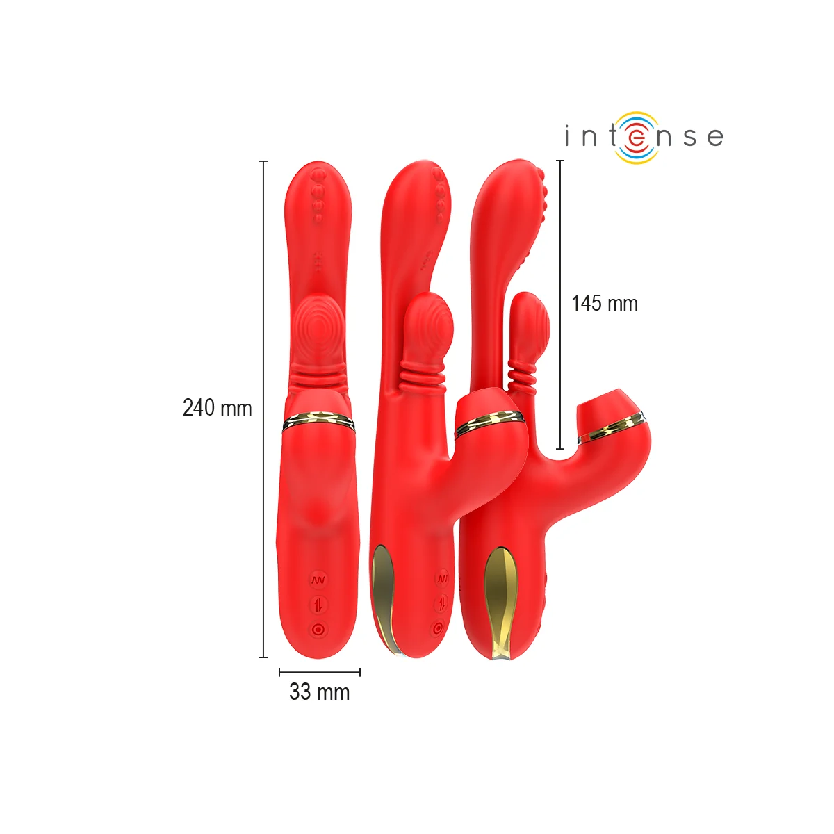 KATY MULTIFUNKTIONS-KLITORIS-STIMULATOR 4 AUSTAUSCHBARE KÖPFE ROT VON INTENSE FUN