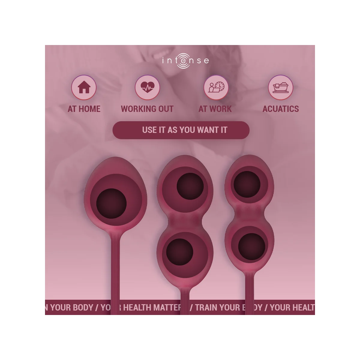 CHARLI KEGEL BALL KIT BURGUND VON INTENSE HEALTH & FUN