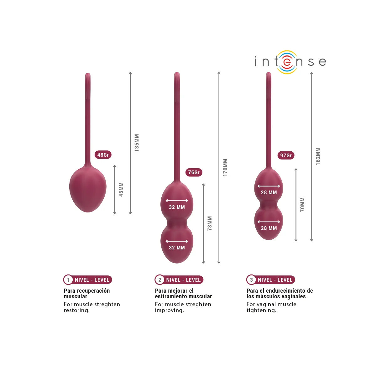 CHARLI KEGEL BALL KIT BURGUND VON INTENSE HEALTH & FUN