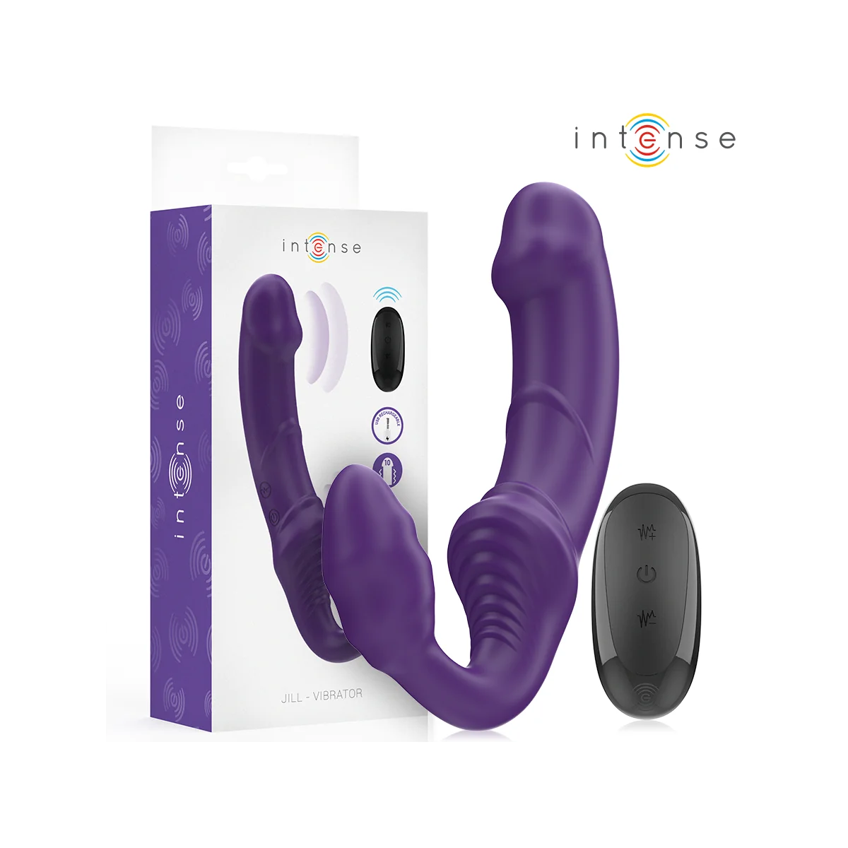 JILL DOPPELVIBRATOR 20 CM LILA MIT FERNBEDIENUNG VON INTENSE FUN