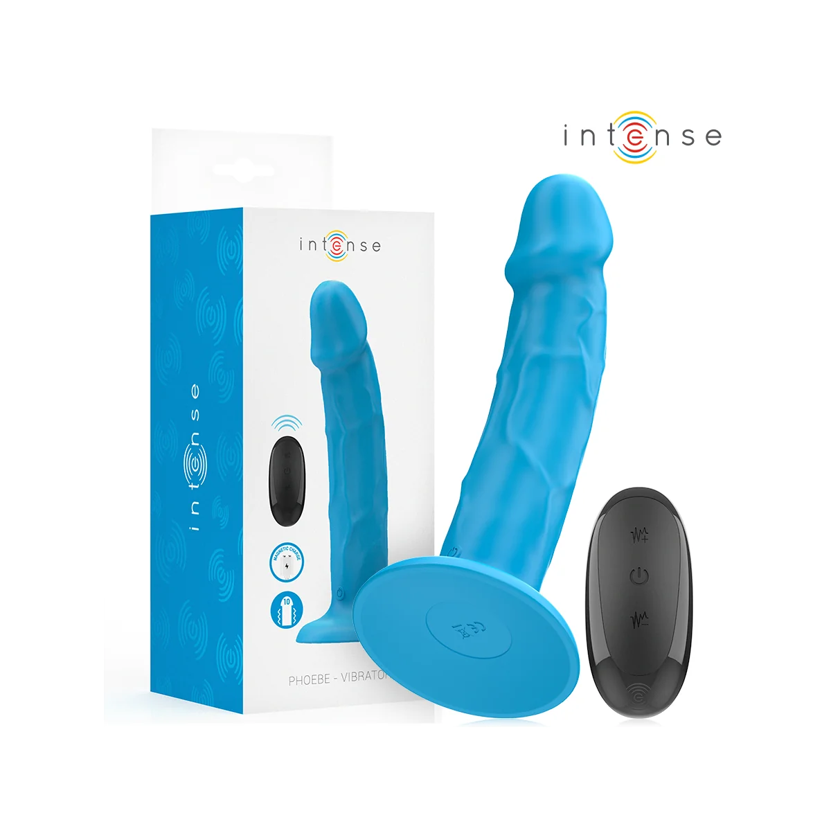 PHOEBE REALISTISCHER VIBRATOR 10 VIBRATIONEN BLAUE MIT FERNBEDIENUNG VON INTENSE FUN