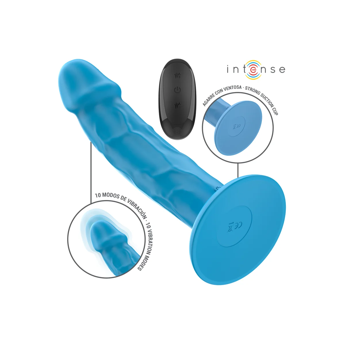PHOEBE REALISTISCHER VIBRATOR 10 VIBRATIONEN BLAUE MIT FERNBEDIENUNG VON INTENSE FUN
