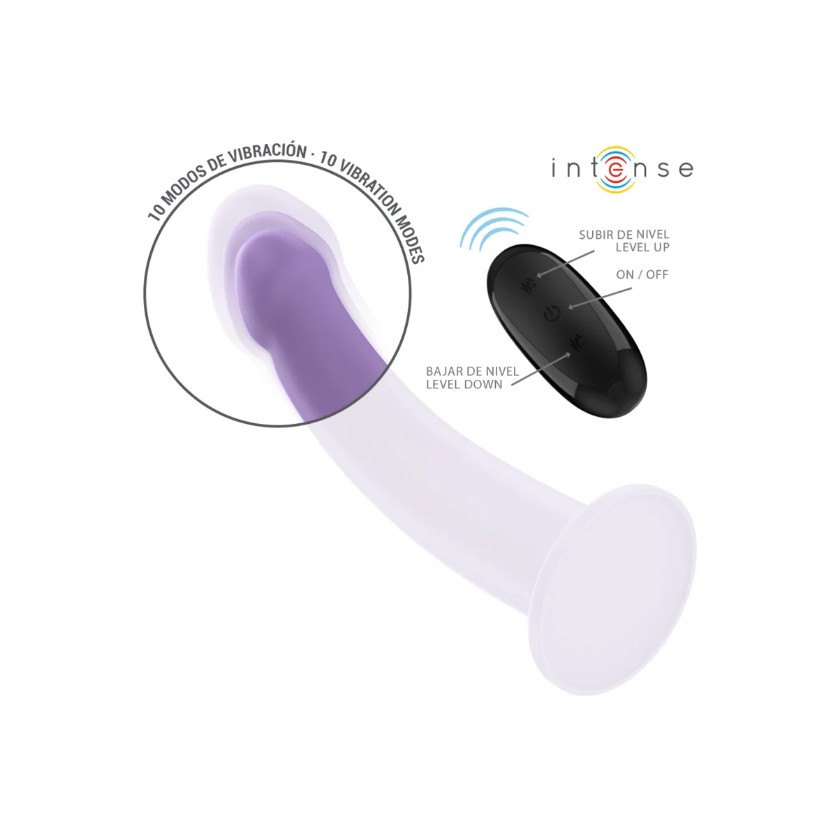 EDDIE VIBRATOR 17,5 CM 10 VIBRATIONEN LILA MIT FERNBEDIENUNG VON INTENSE FUN