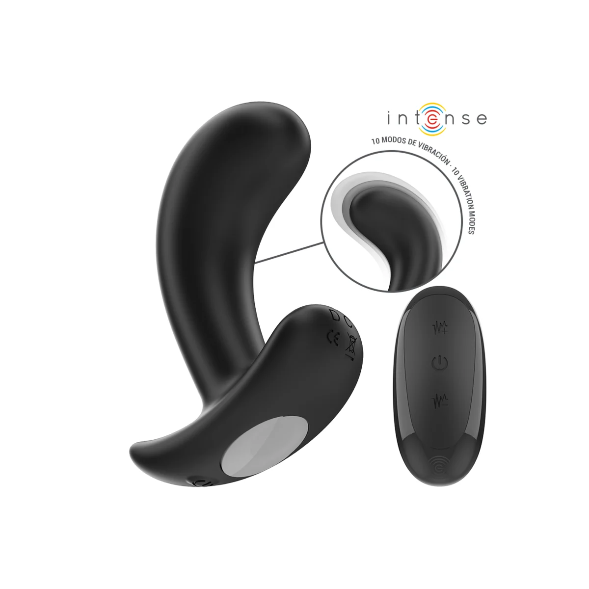 CHANDLER ANAL PLUG 10 VIBRATIONEN SCHWARZ MIT FERNBEDIENUNG VON INTENSE ANAL TOYS