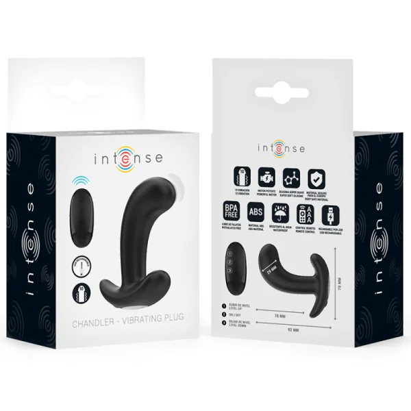 CHANDLER ANAL PLUG 10 VIBRATIONEN SCHWARZ MIT FERNBEDIENUNG VON INTENSE ANAL TOYS