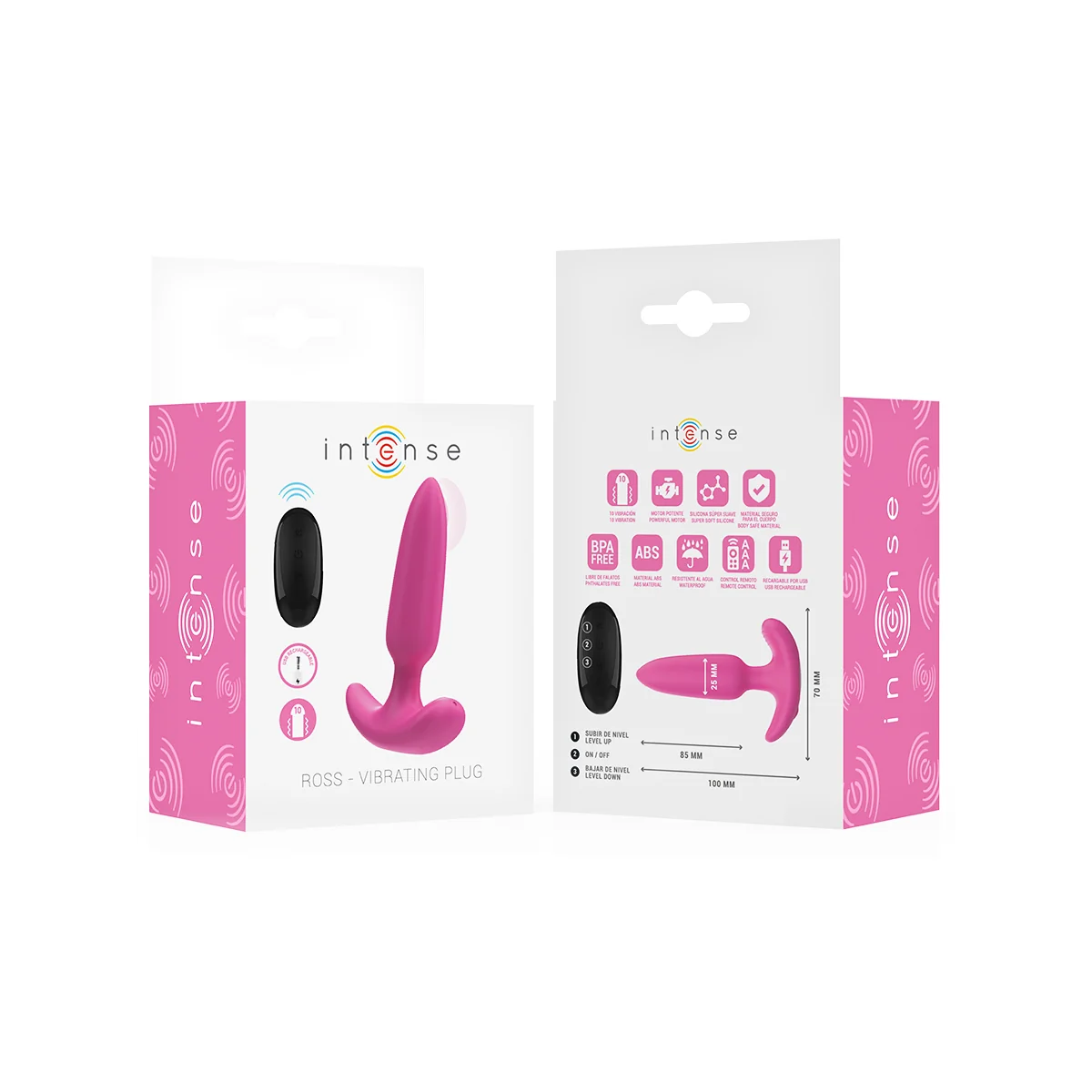 ROSS ANAL PLUG 10 VIBRATIONEN ROSA MIT FERNBEDIENUNG VON INTENSE ANAL TOYS