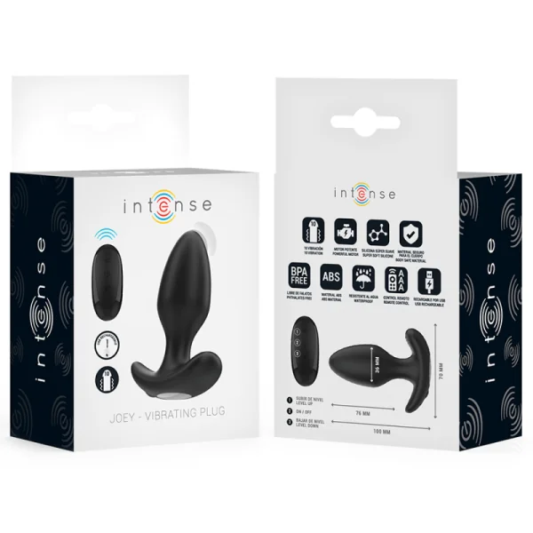 JOEY ANAL PLUG 10 VIBRATIONEN SCHWARZ MIT FERNBEDIENUNG VON INTENSE ANAL TOYS
