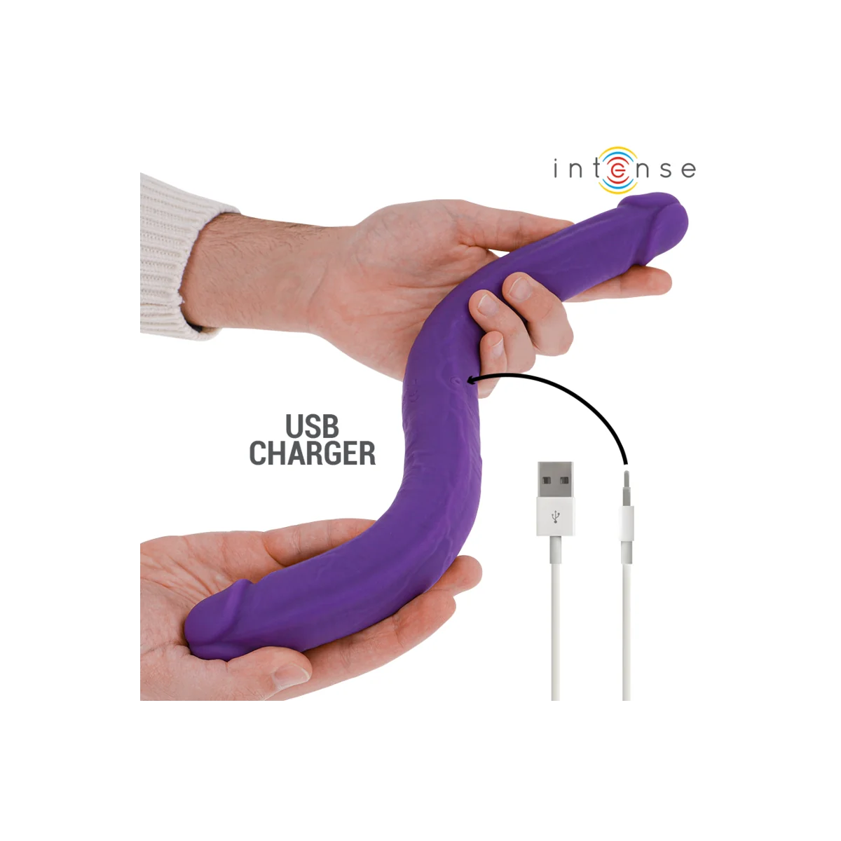 GUNTER DILDO DOPPELVIBRATOR 40 CM LILA MIT FERNBEDIENUNG VON INTENSE FUN
