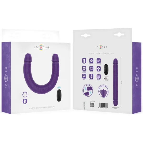GUNTER DILDO DOPPELVIBRATOR 40 CM LILA MIT FERNBEDIENUNG VON INTENSE FUN